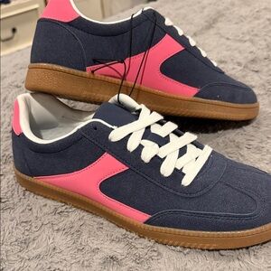 Navy and Pink Sneakers